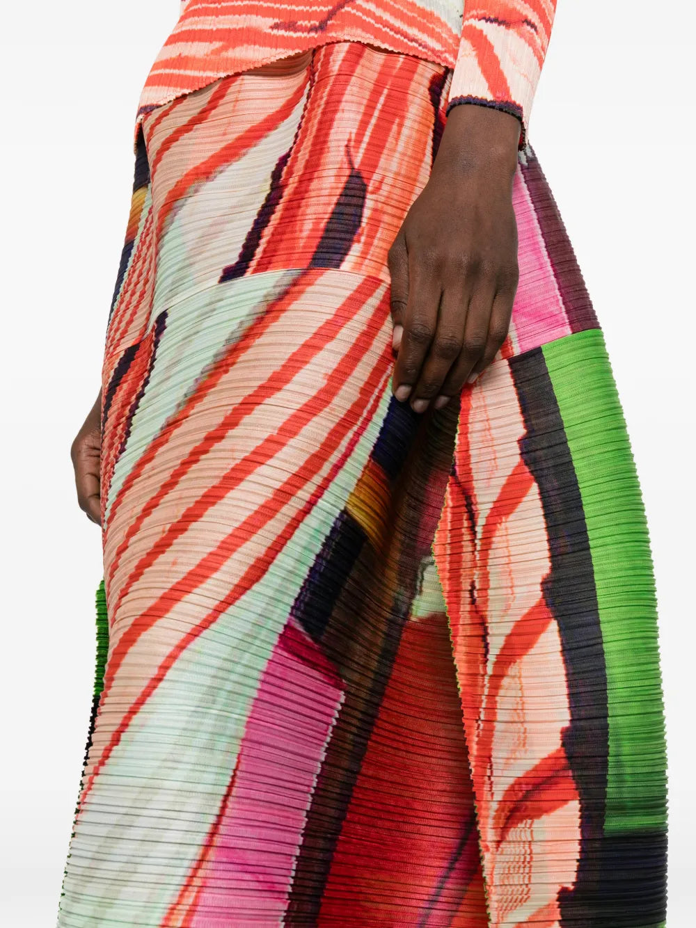 panelled pleated skirt