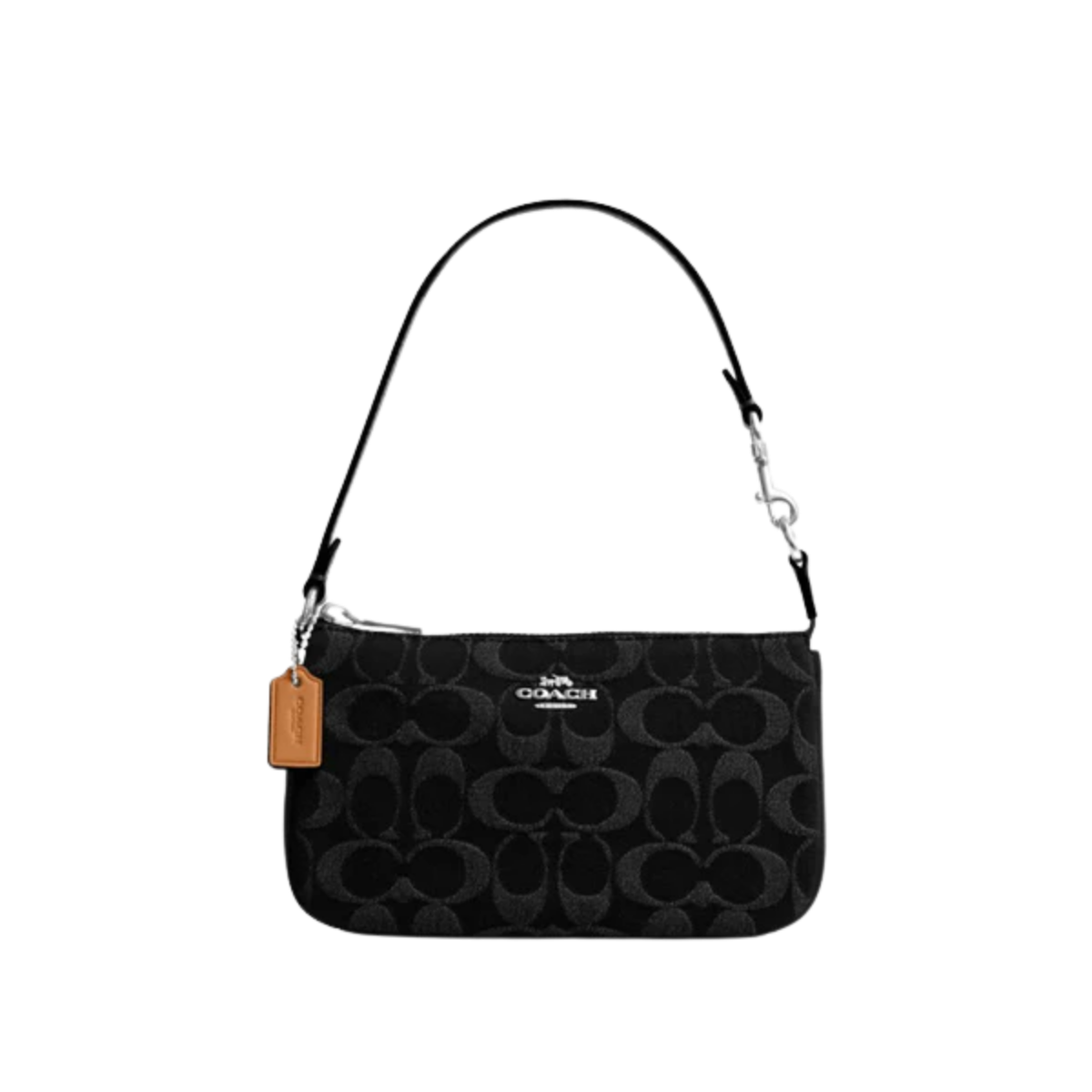 Coach Nolita 19 In Signature Denim Silver Black