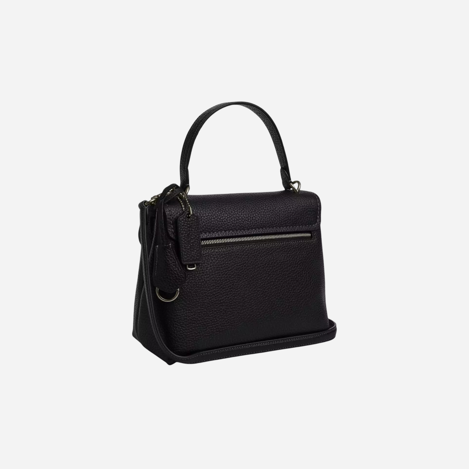 COACH Emory Top Handle Bag pebbled leather Gunmetal Black