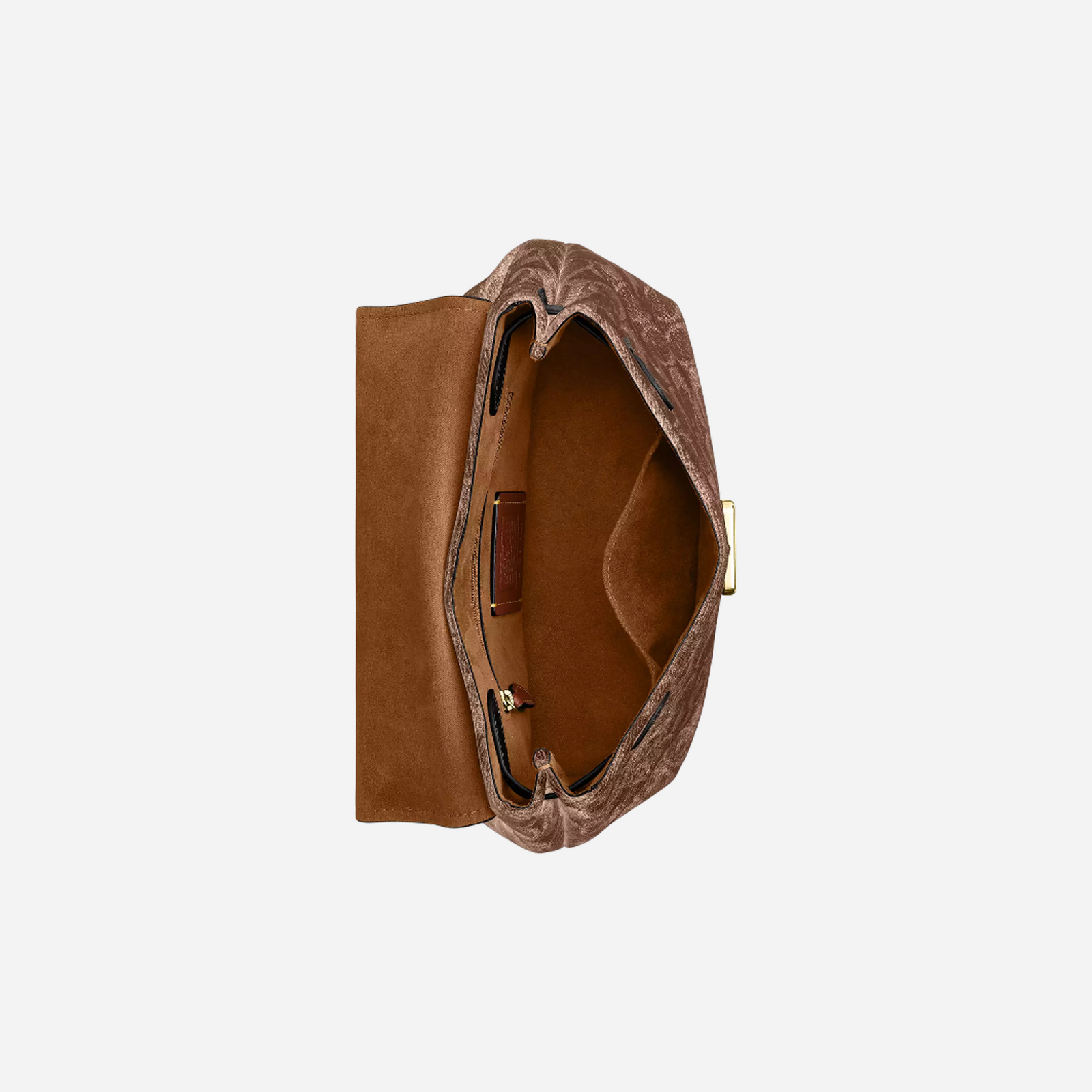 COACH Emory Top Handle Bag In Signature Chenille Gold Light Khaki Vintage Brown