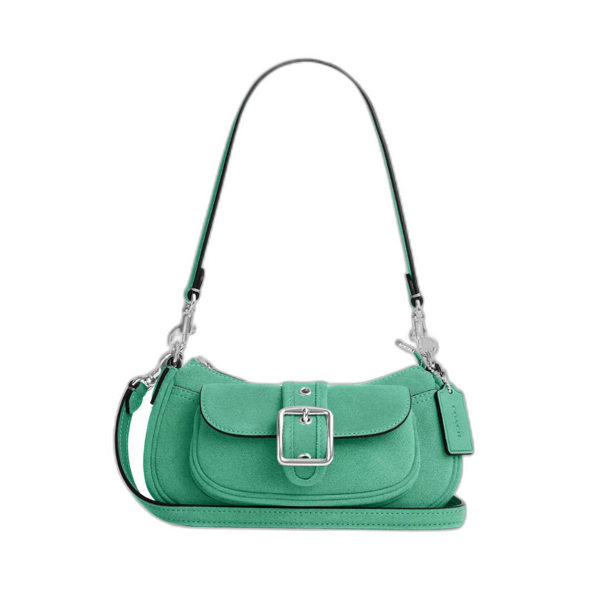 Coach Ashton Mini Shoulder Bag suede Silver Mint