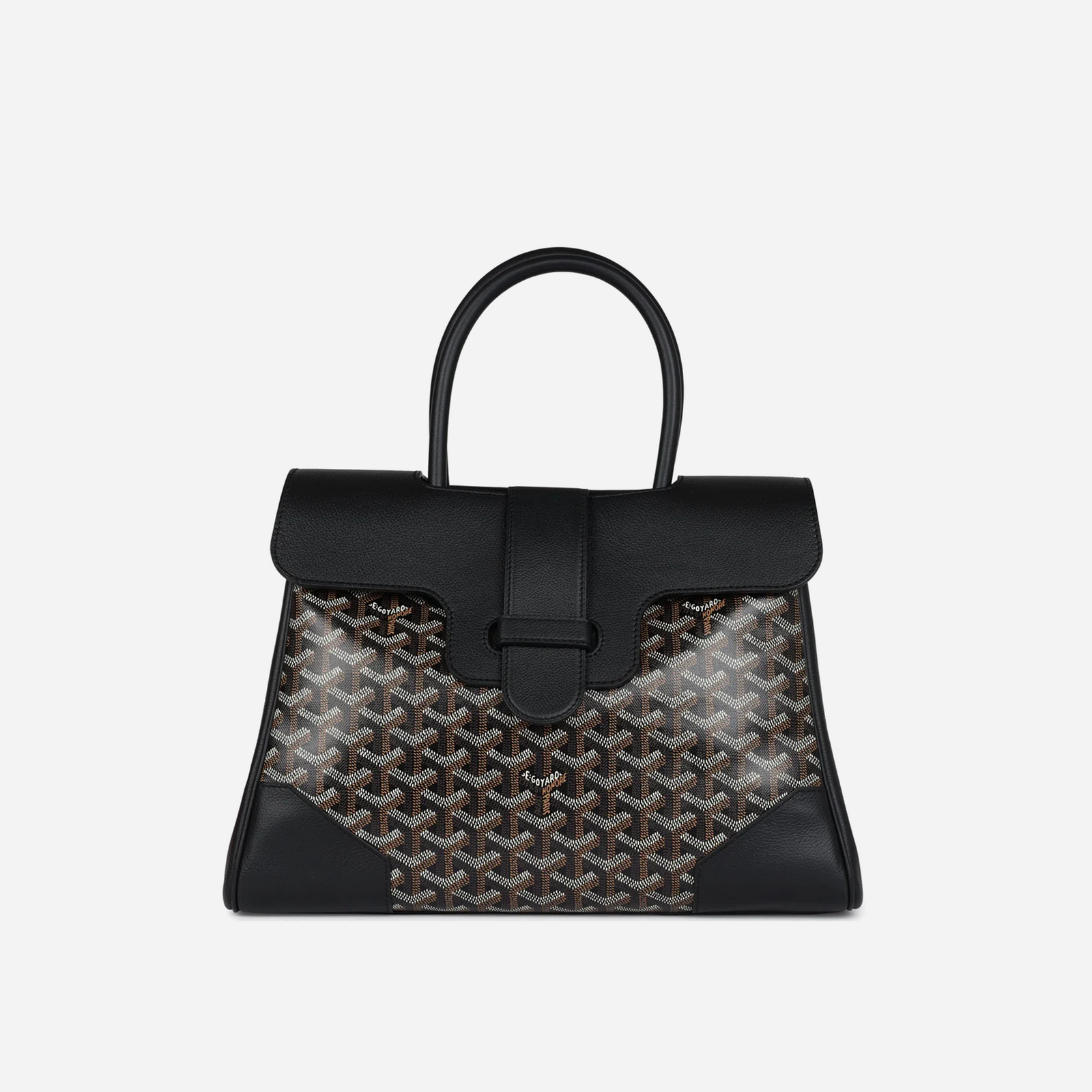 Goyard Saigon Tote Black Goyardine Canvas Palladium Hardware