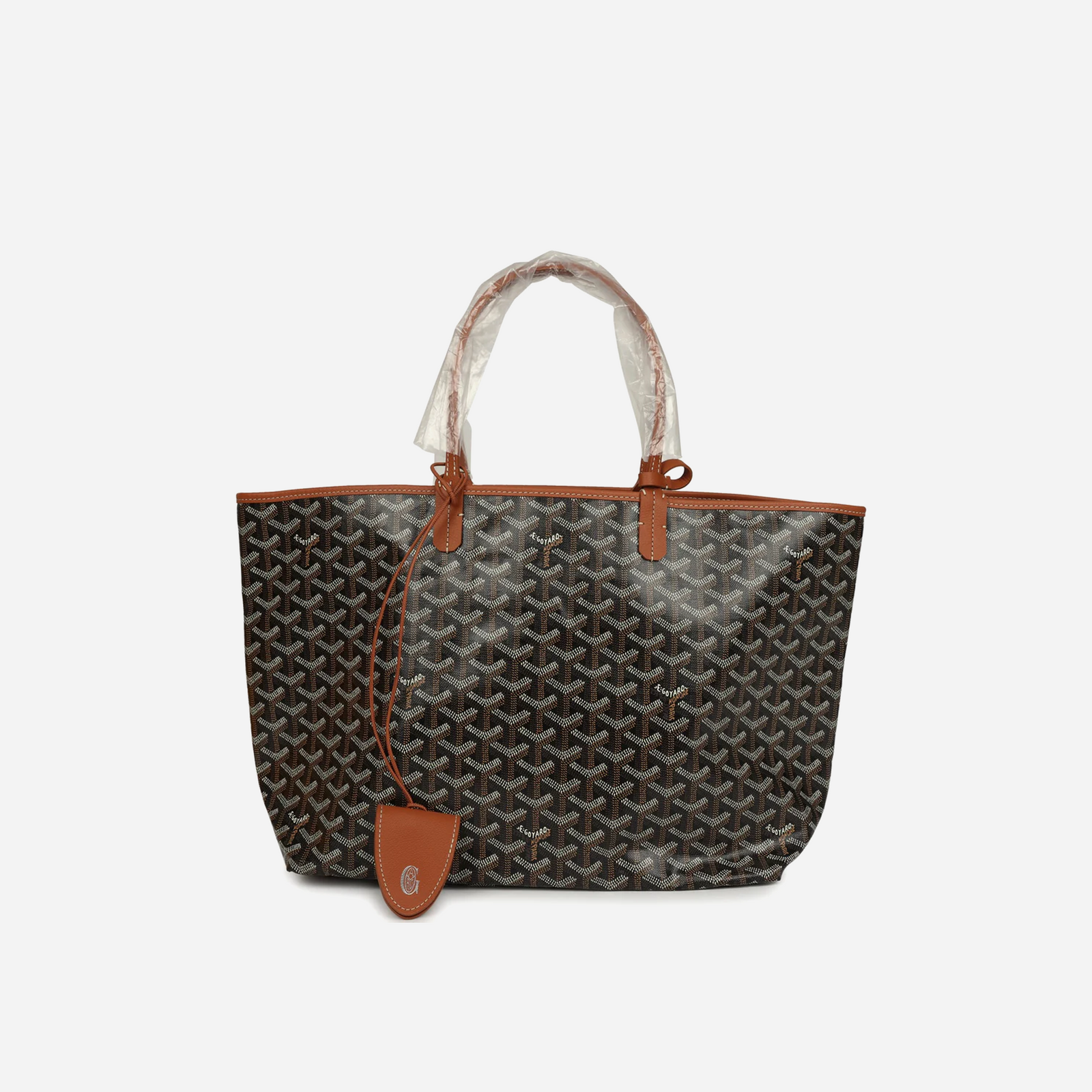 Goyard Goyardine Black and Brown Saint Louis PM Tote Bag Palladium Hardware