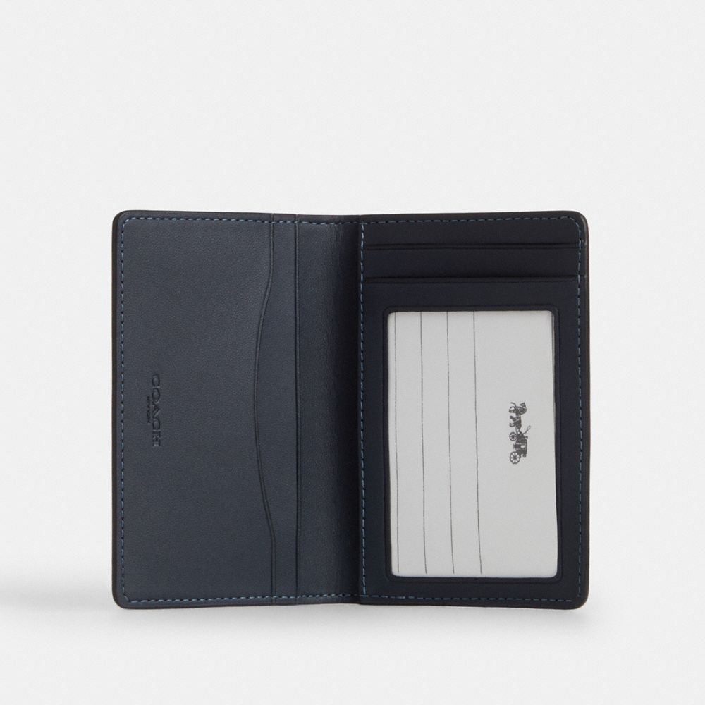 Coach Id Card Wallet In Ombre Signature Canvas Blue