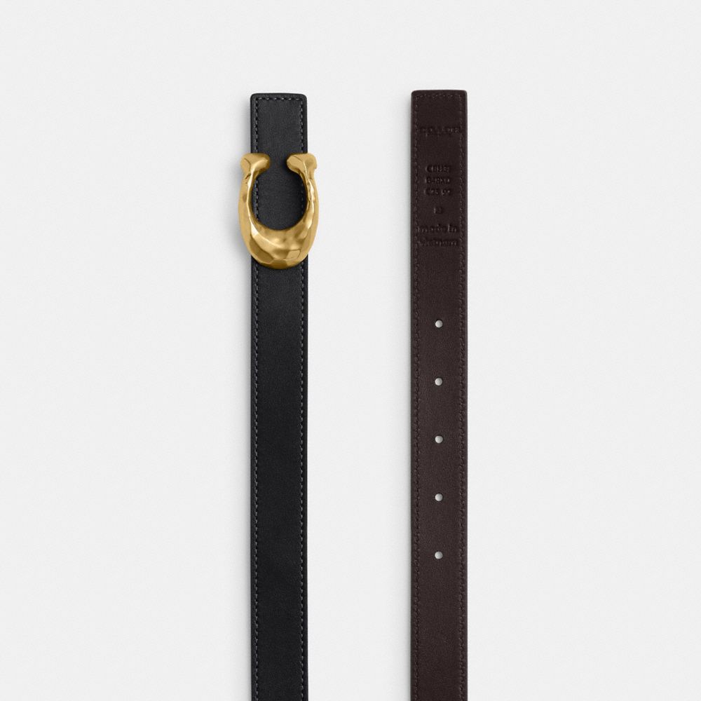 Coach C Hardware Reversible Belt, 25 Mm Brass Black Oxblood
