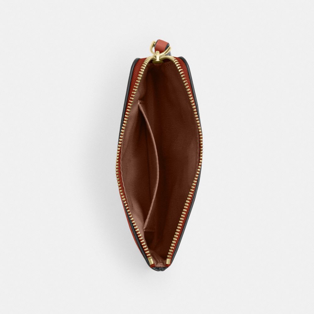 Coach Corner Zip Wristlet Im Cinnamon
