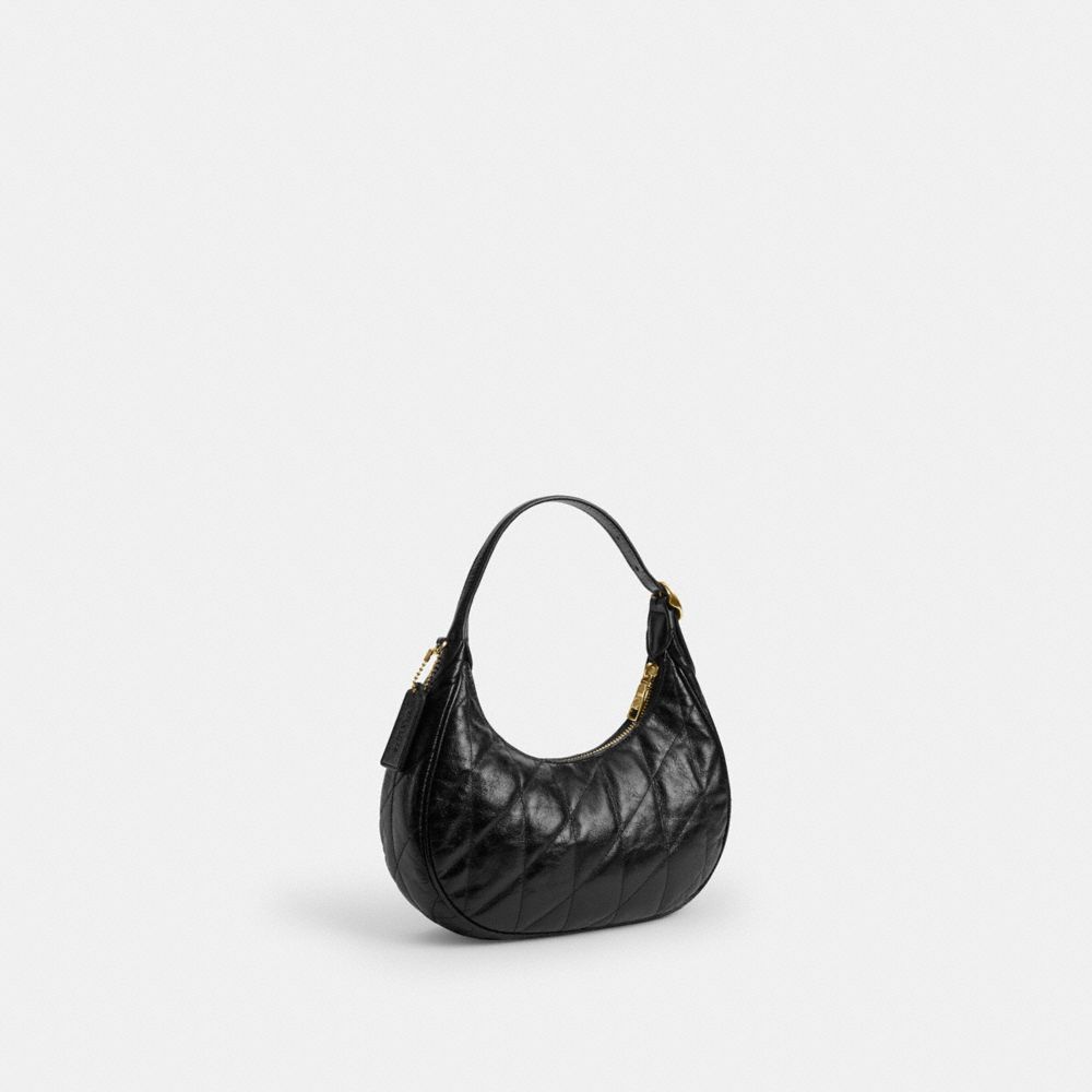 Coach Emily Shoulder Bag With Quilting Gold Black