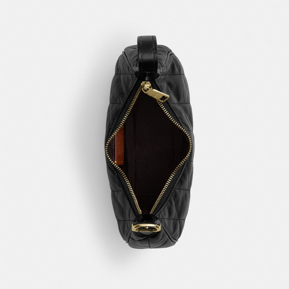 Coach Emily Shoulder Bag With Quilting Gold Black