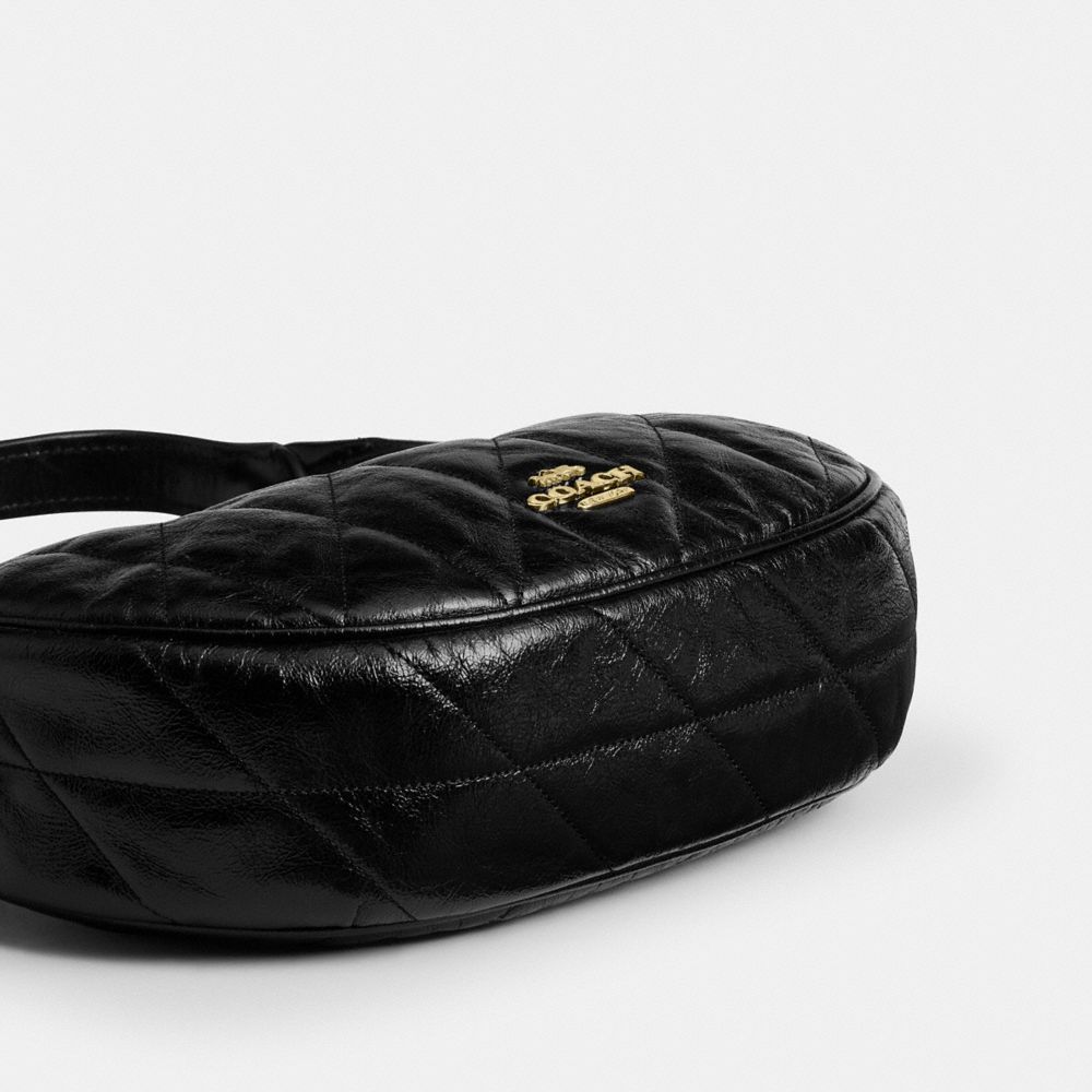 Coach Emily Shoulder Bag With Quilting Gold Black