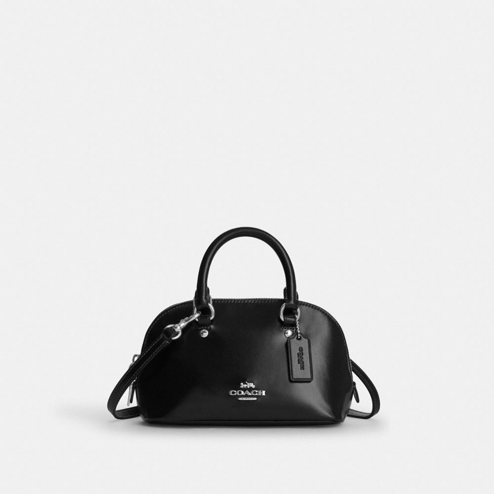 Coach Lara Mini Satchel Bag Silver Black