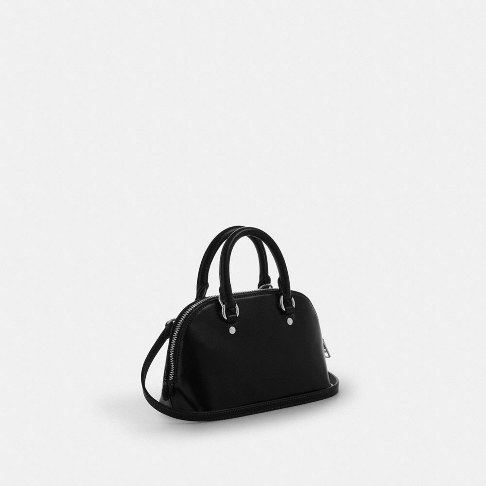 Coach Lara Mini Satchel Bag Silver Black