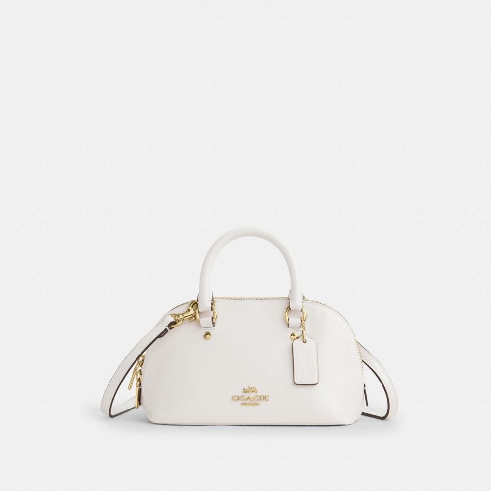 Coach Lara Mini Satchel Bag Gold Chalk