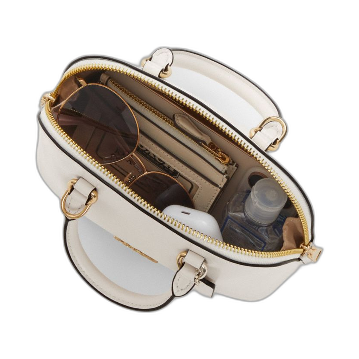 Coach Lara Mini Satchel Bag Gold Chalk