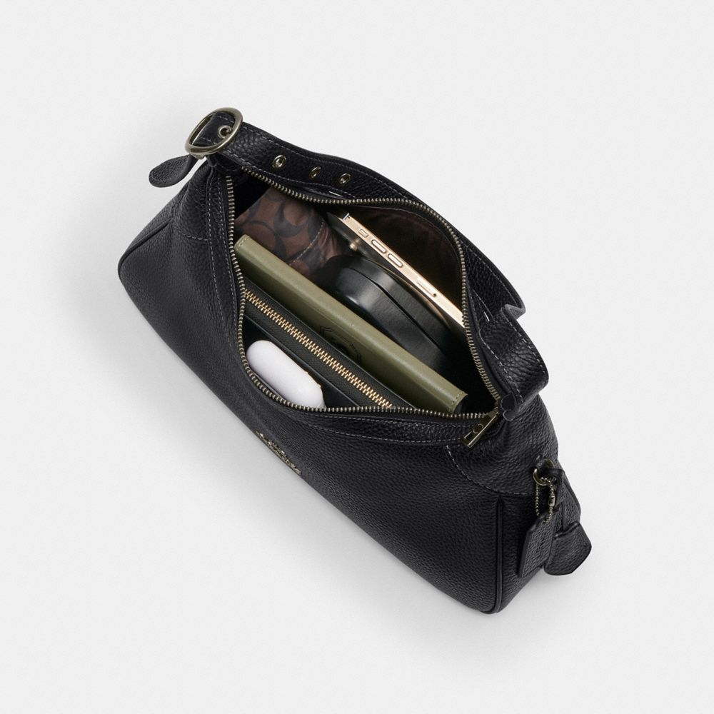 Coach Ella Small Shoulder Bag Gunmetal Black