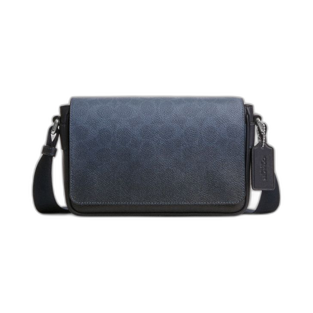 Coach Jack Small Flap Crossbody Bag In Ombre Signature Canvas Silver Blue