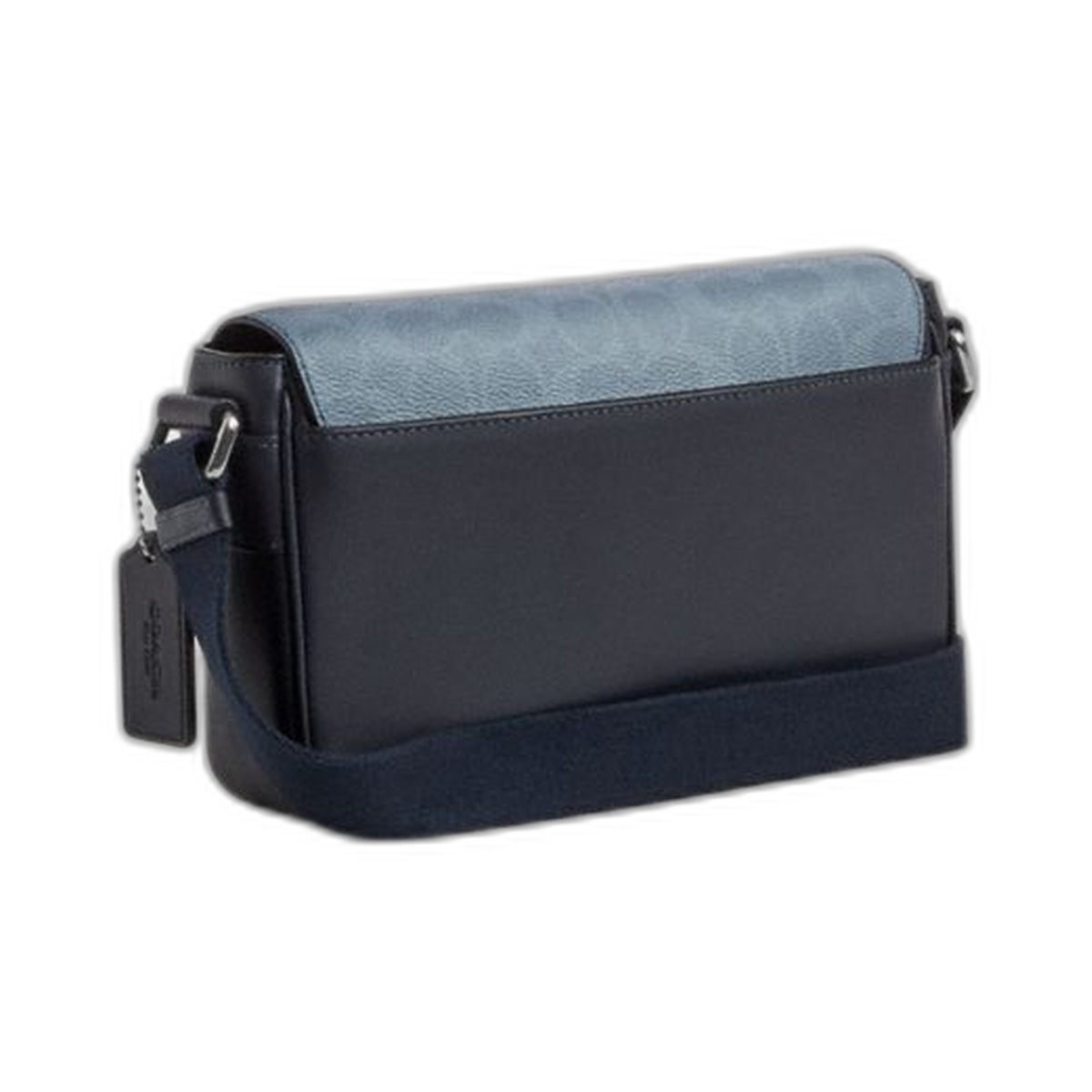 Coach Jack Small Flap Crossbody Bag In Ombre Signature Canvas Silver Blue