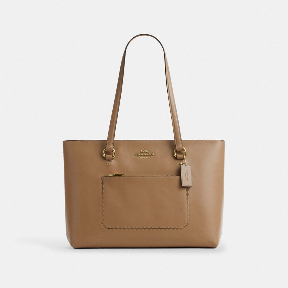 Coach Station Tote Bag Gold Sandy Beige