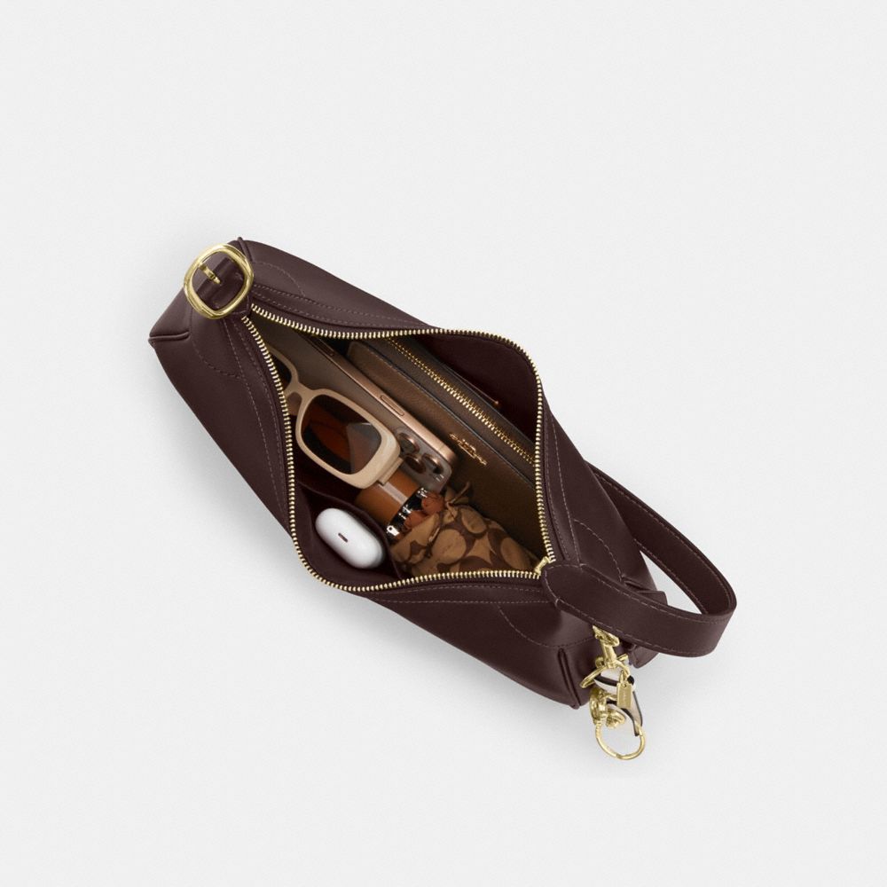 Coach Ella Small Shoulder Bag Gold Espresso