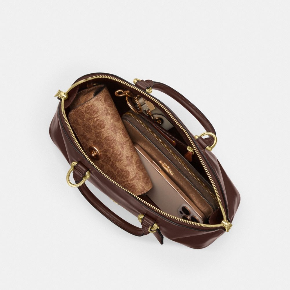 Coach Lara Satchel Bag Gold Maple