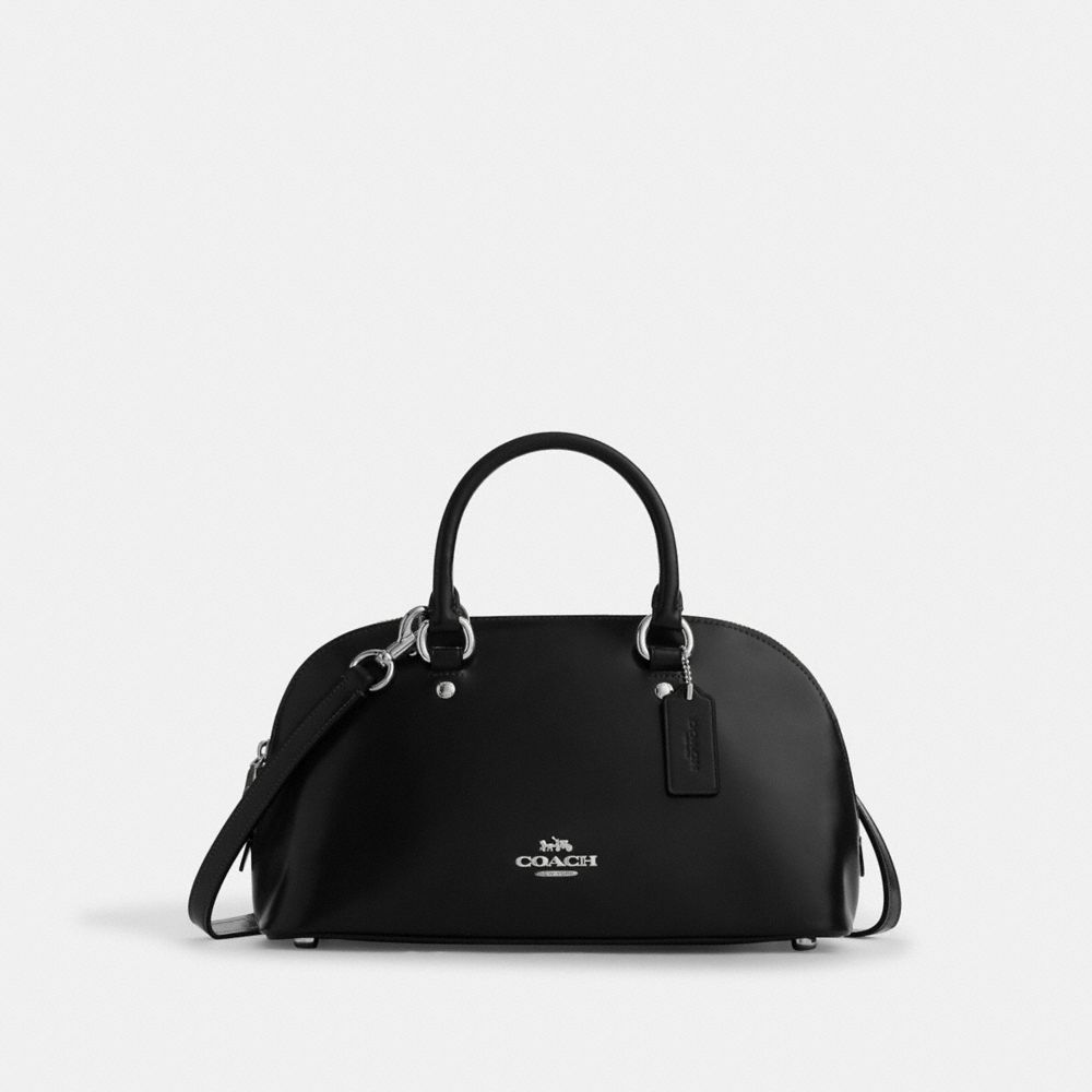 Coach Lara Satchel Bag Silver Black
