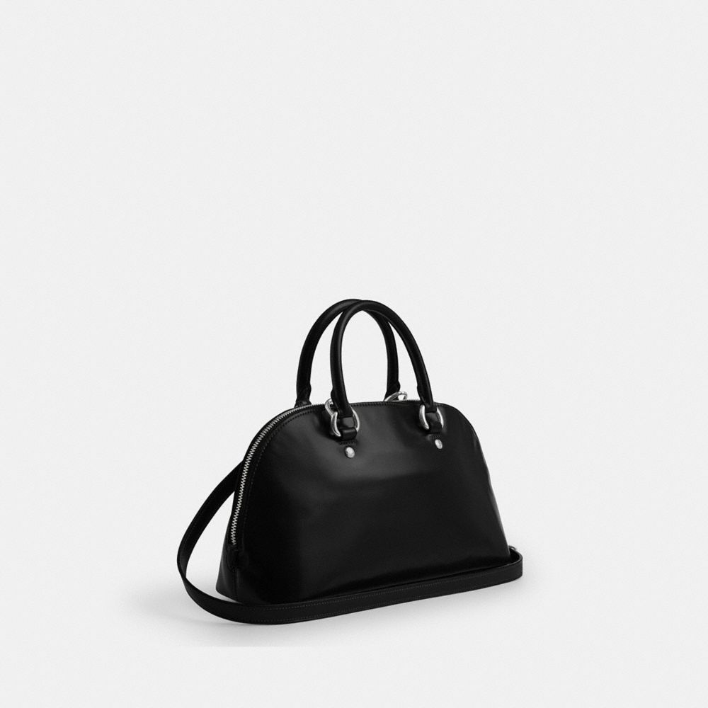 Coach Lara Satchel Bag Silver Black