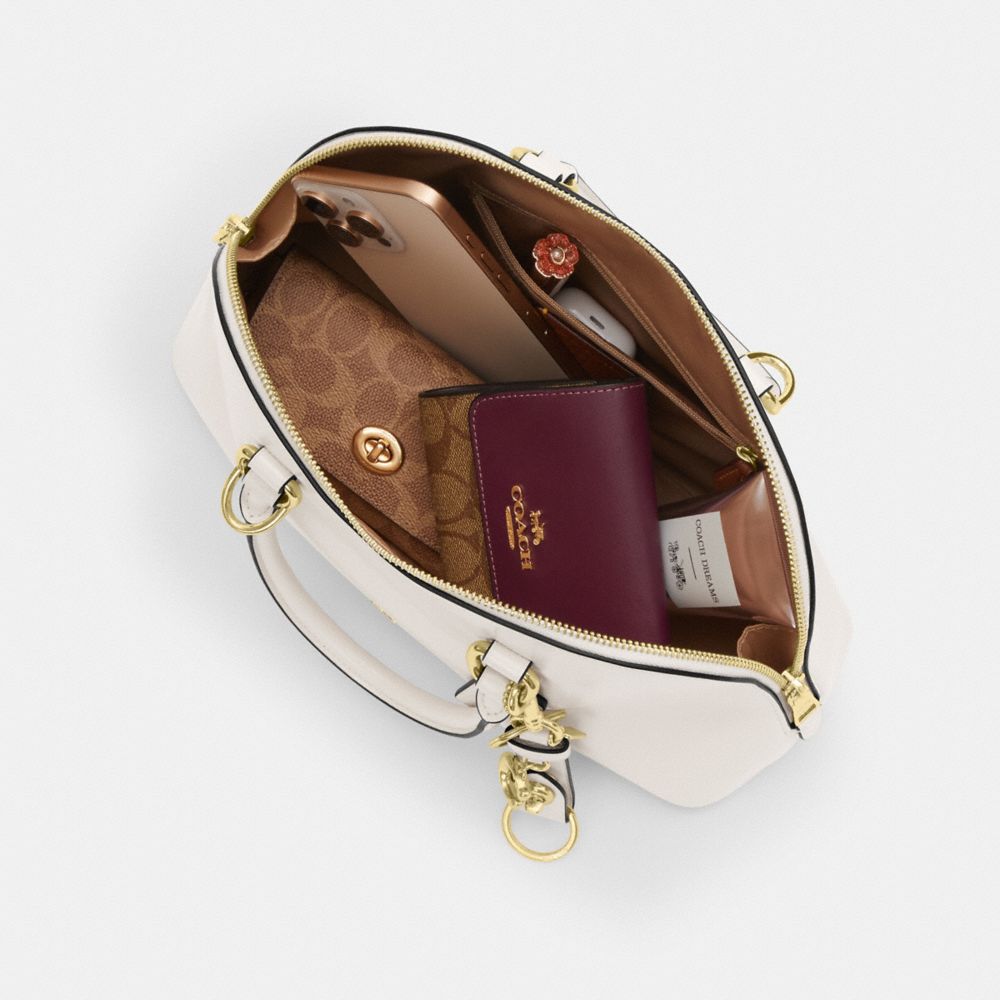 Coach Lara Satchel Bag Gold Chalk