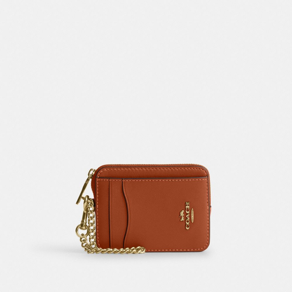Coach Zip Card Case Im Amber Brown