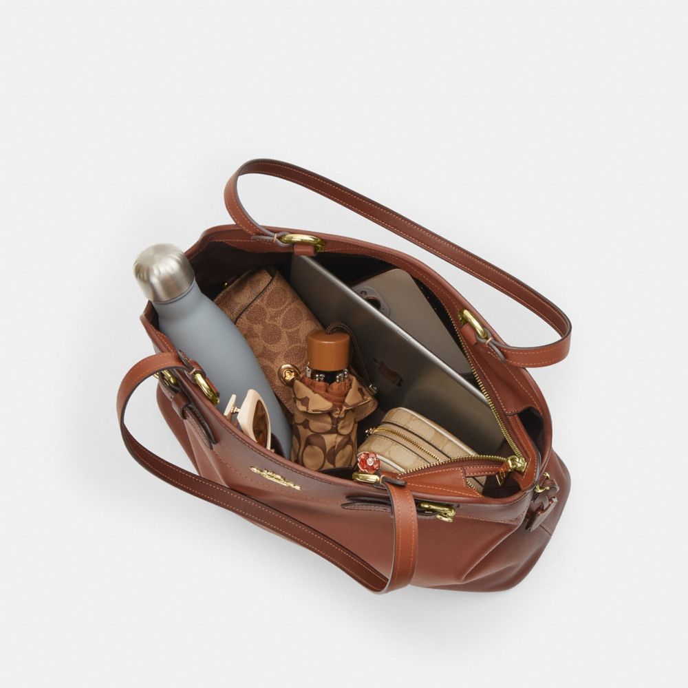 Coach Easton Tote Bag Gold Redwood