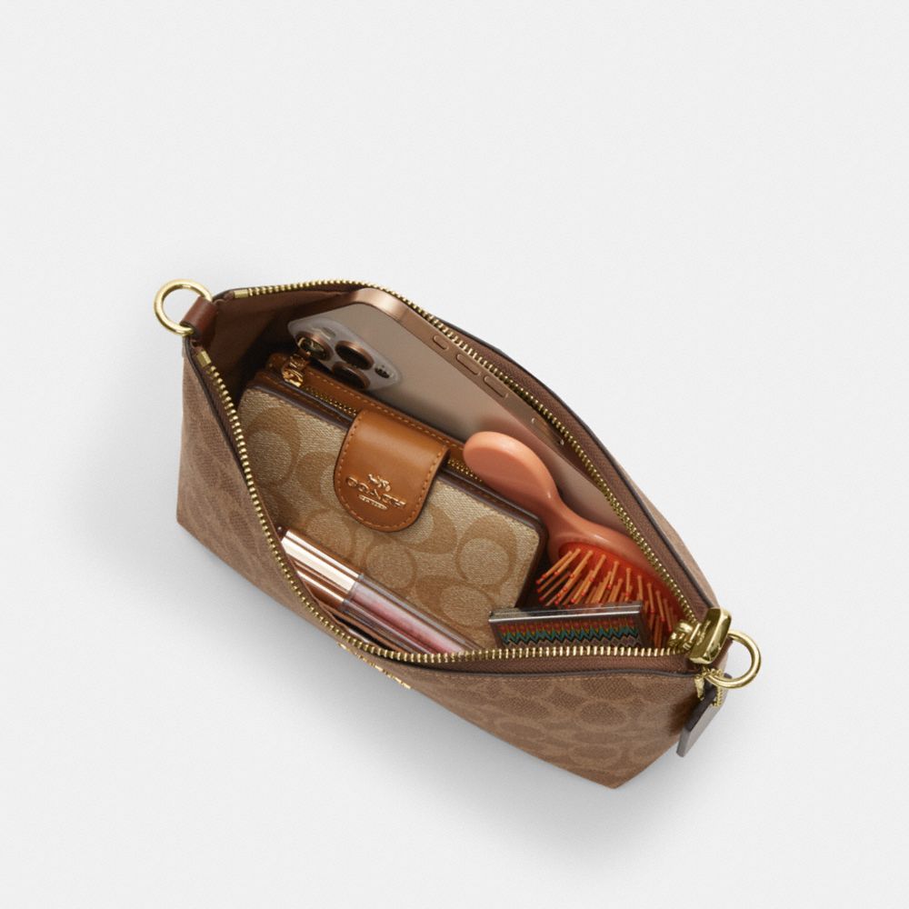 Coach Caitlin Shoulder Bag In Signature Canvas Gold Tan Brown
