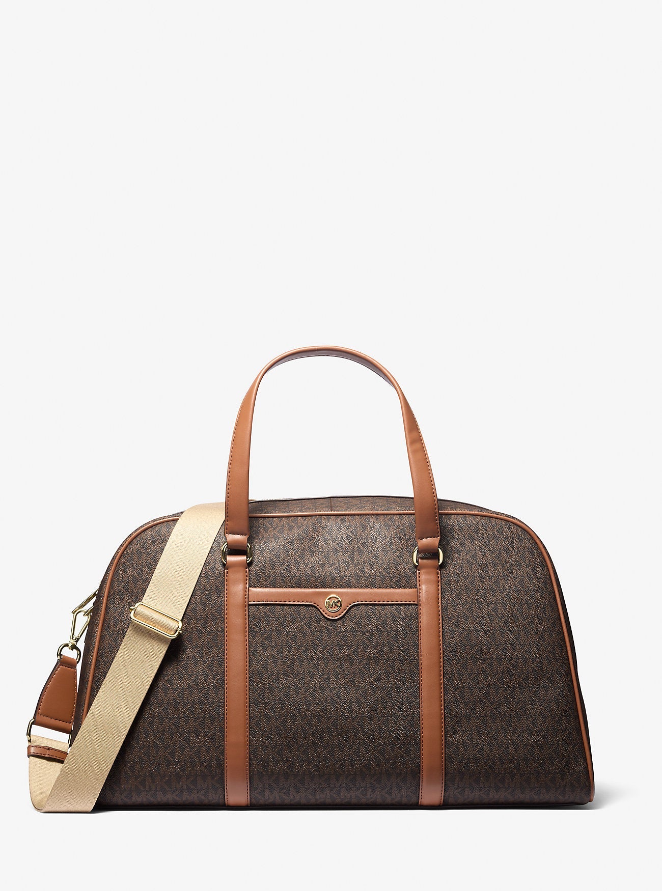 Michael Kors Jet Set Travel Extra-Large Signature Logo Weekender Bag Brown