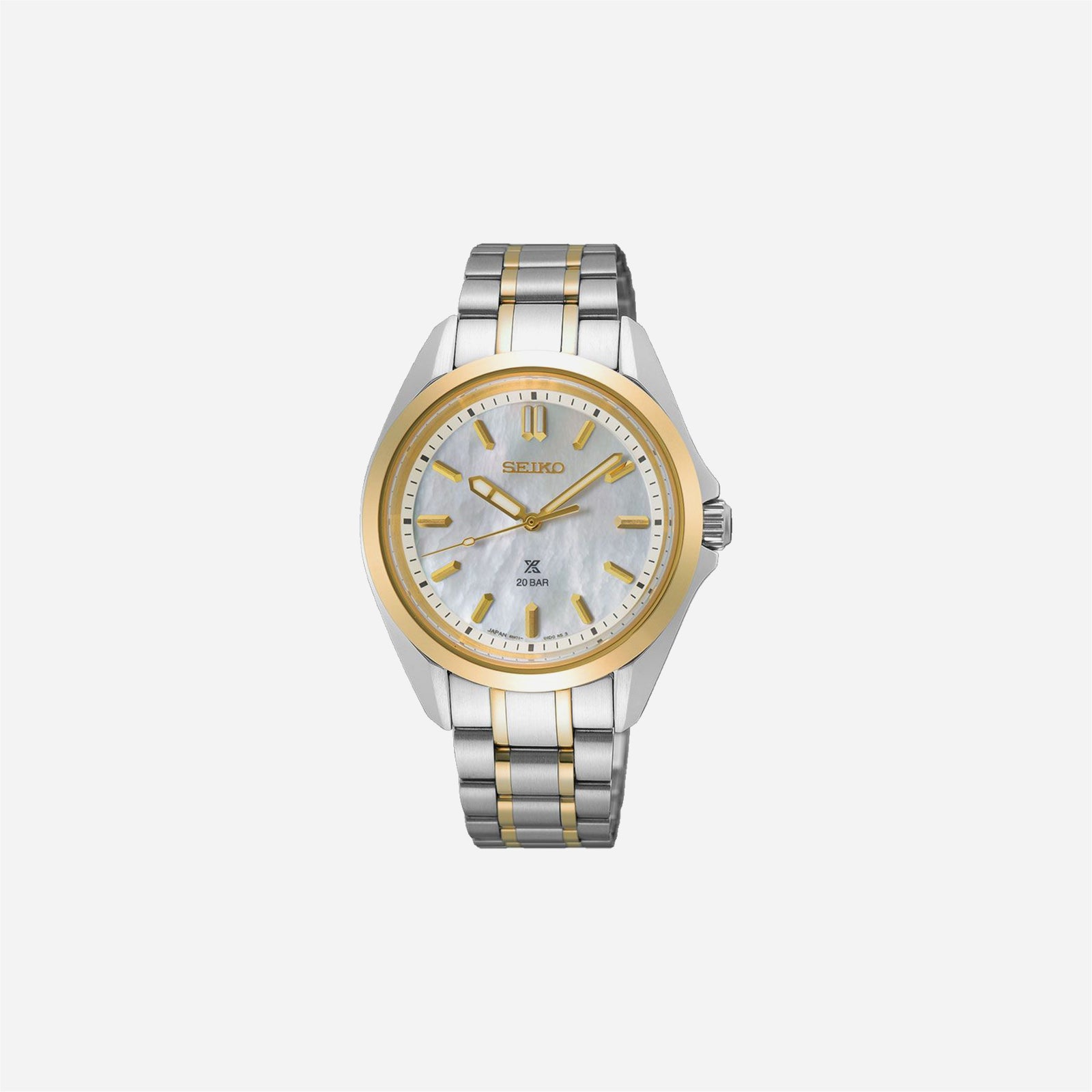 Seiko Prospex Marine Sports in Two-Tone White MOP Dial Stainless Steel Watch Yellow Gold PVD WMNS - SUR608J1