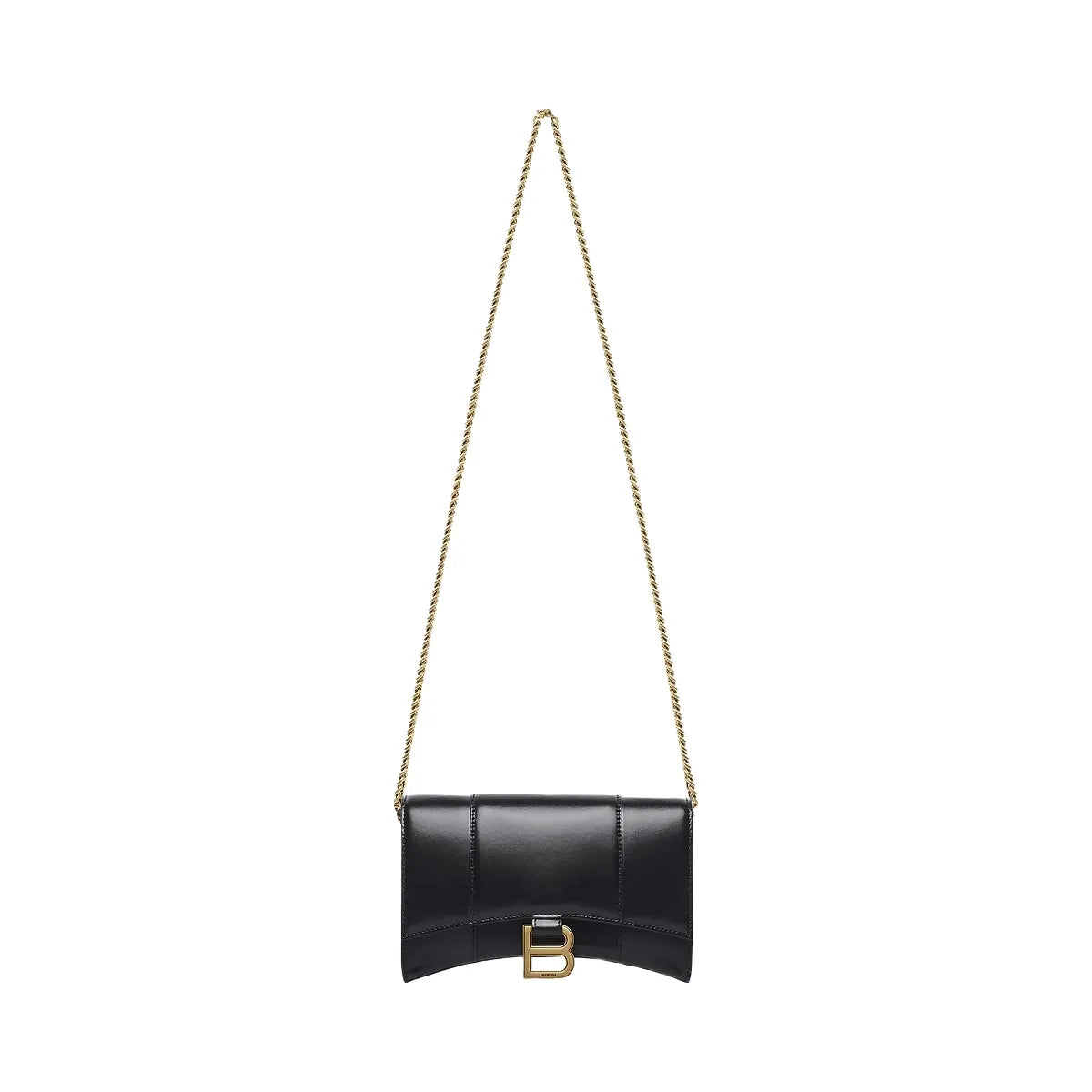 Balenciaga Hourglass Box Leather Wallet on Chain