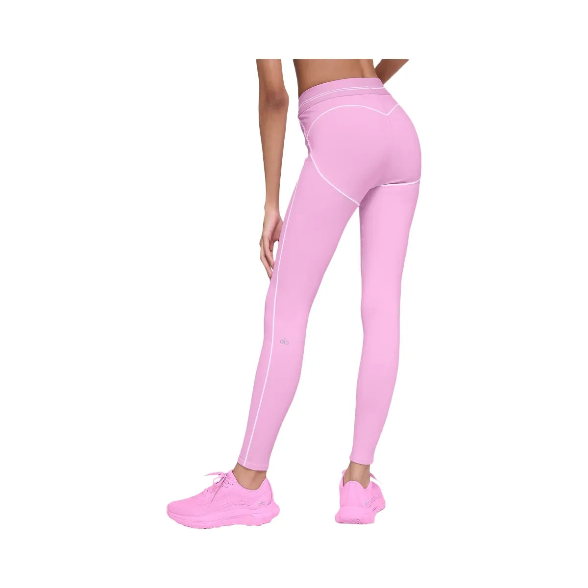Alo Women's Airbrush High-Waist Heart Throb Legging - Candy Heart Pink/White