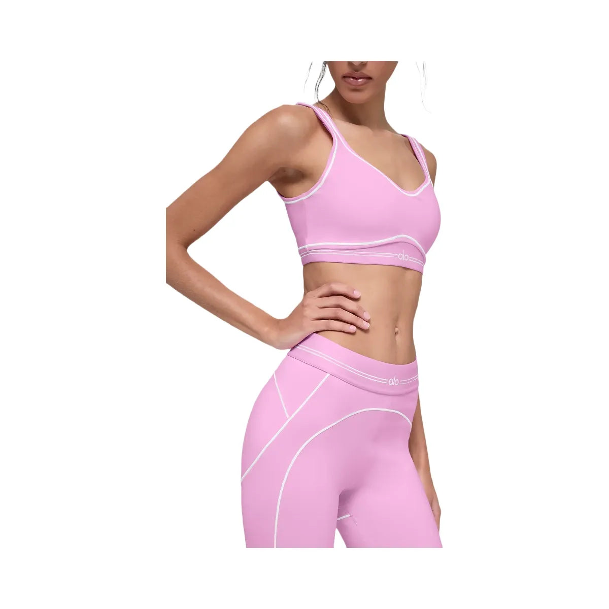 Alo Women's Airbrush High-Waist Heart Throb Legging - Candy Heart Pink/White