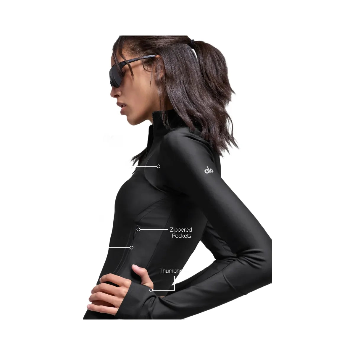 Alo Women's Airlift Ignite Zip Up Jacket - Black