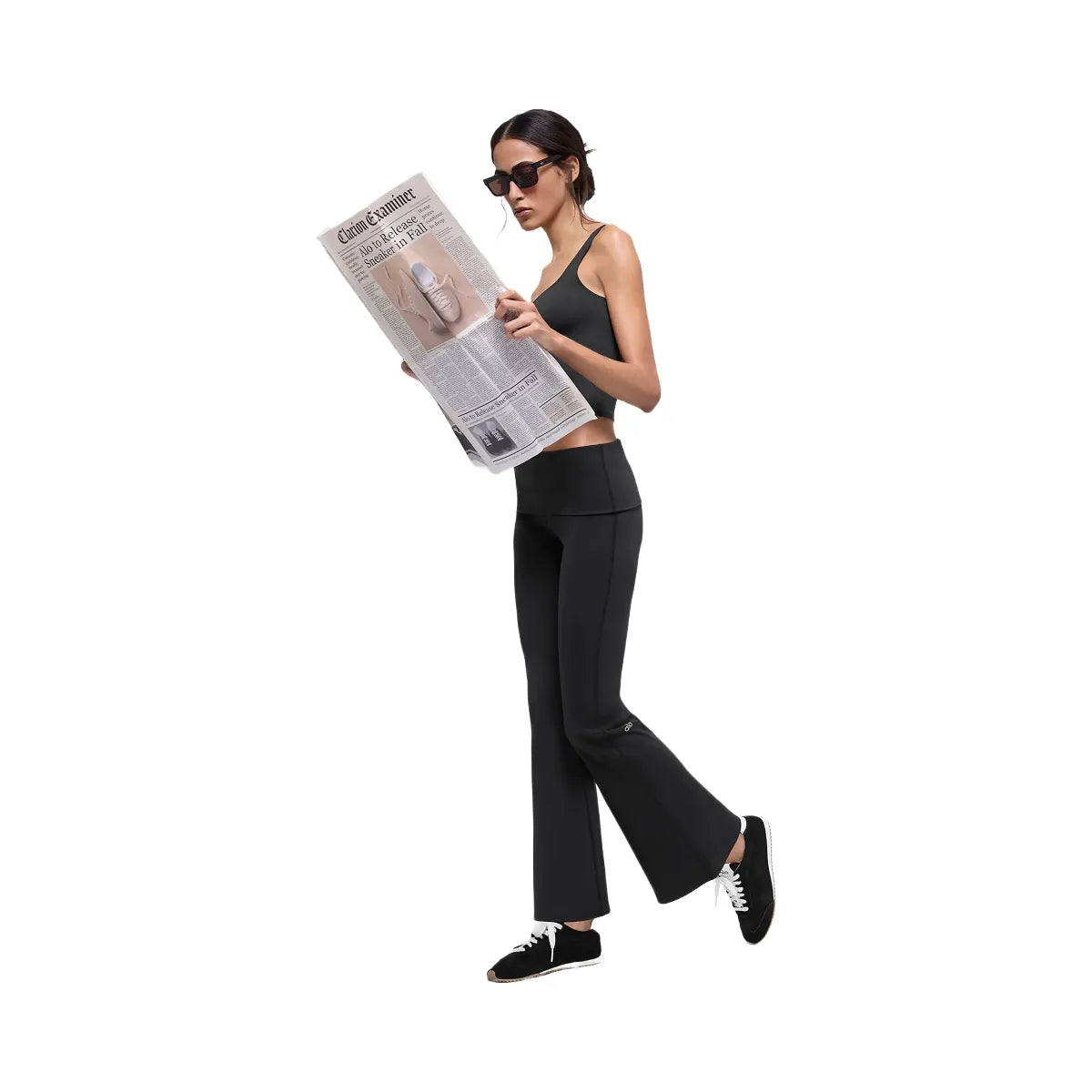 Alo Women's ALO Softsculpt 7/8 Foldover Flare Legging - Black