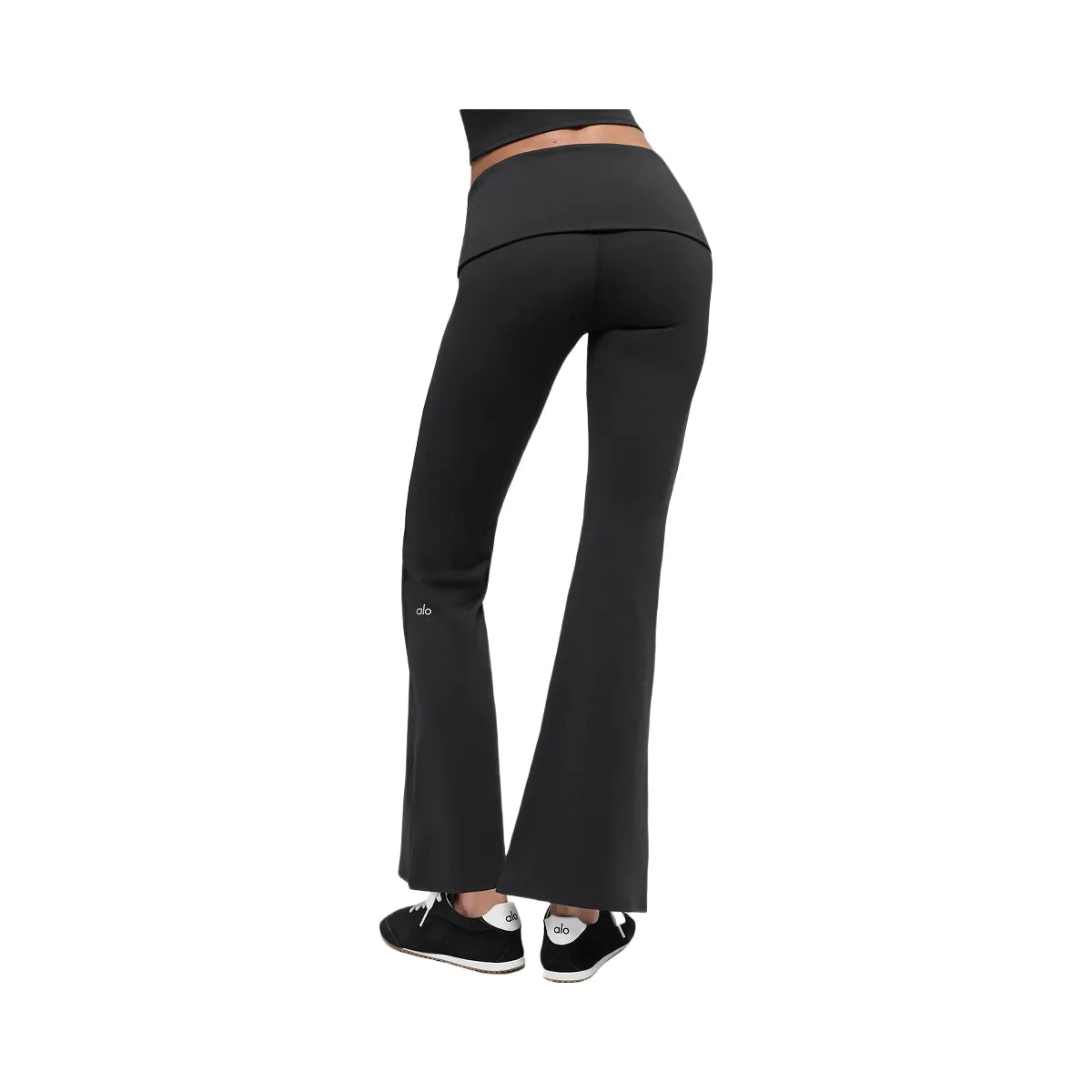 Alo Women's ALO Softsculpt 7/8 Foldover Flare Legging - Black