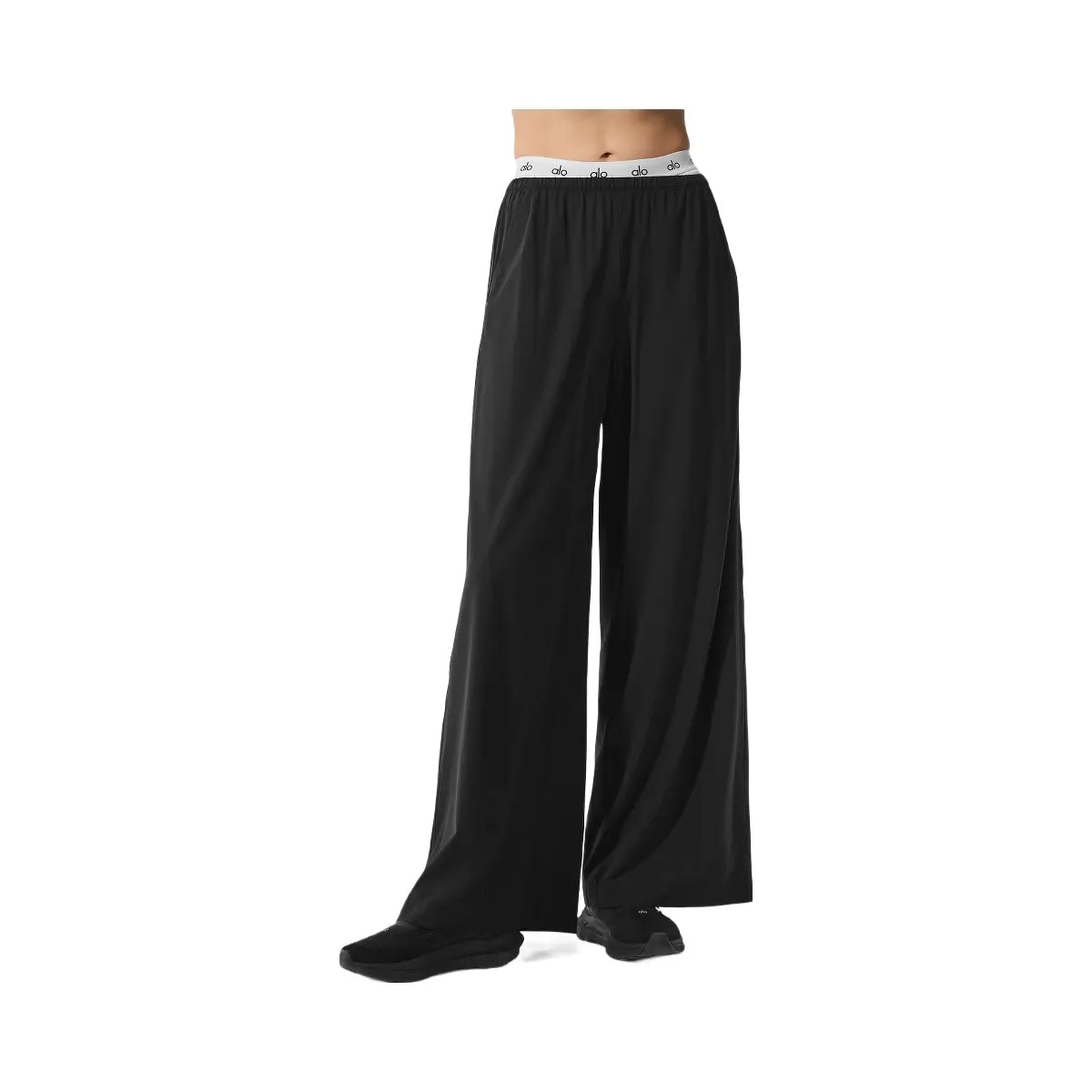 Alo Women's Breezy Wide Leg Pant (Long) - Black
