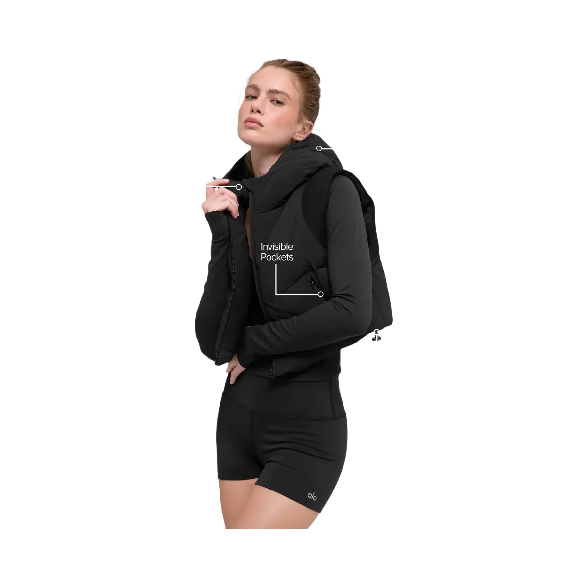 Alo Women's Fast Lane Puffer Vest - Black
