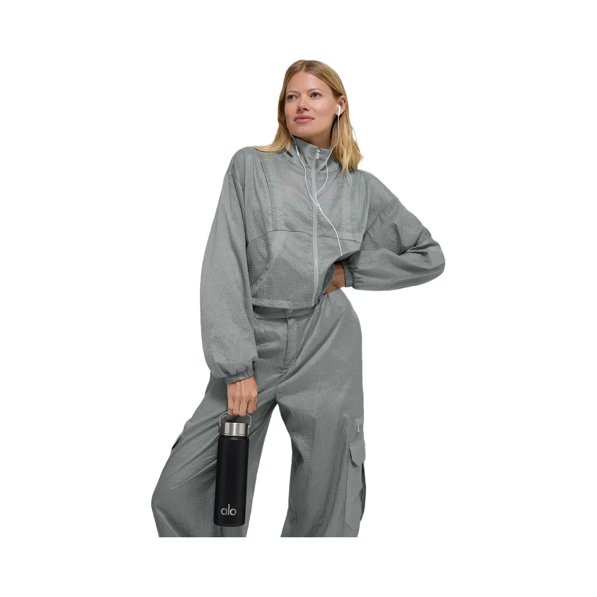 Alo Women's Game Time Full Zip Jacket - Lunar Grey