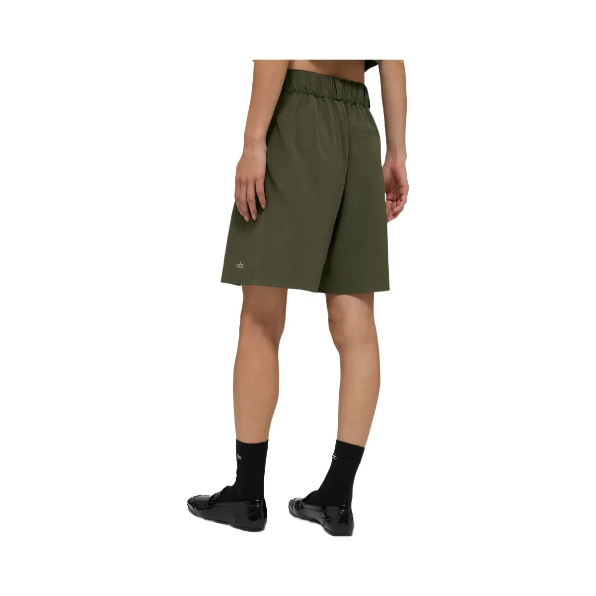 Alo Women's High-Waist Dreamscape Shorts - Green Olive