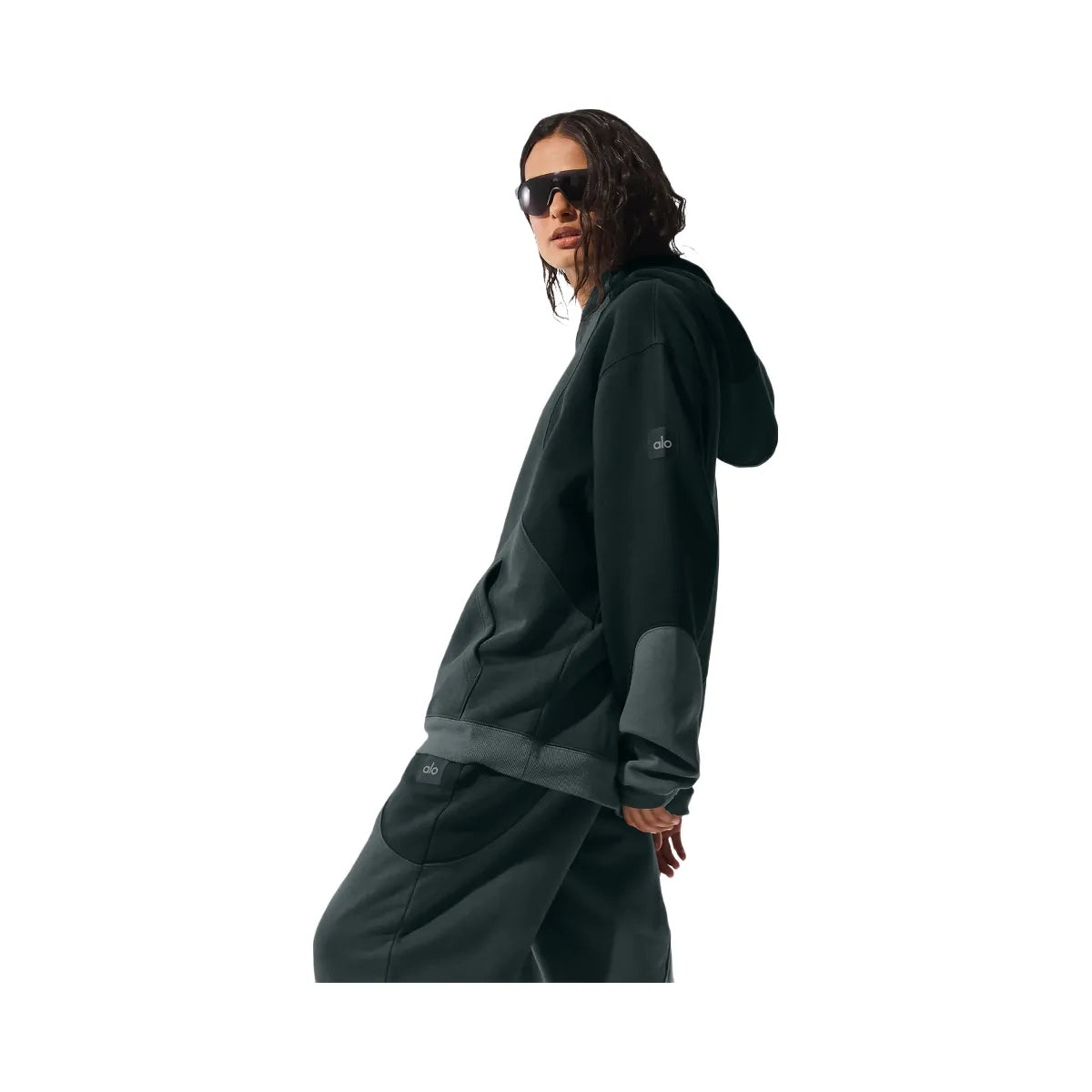 Alo Women's Make Waves Hoodie - Charcoal Green Tonal
