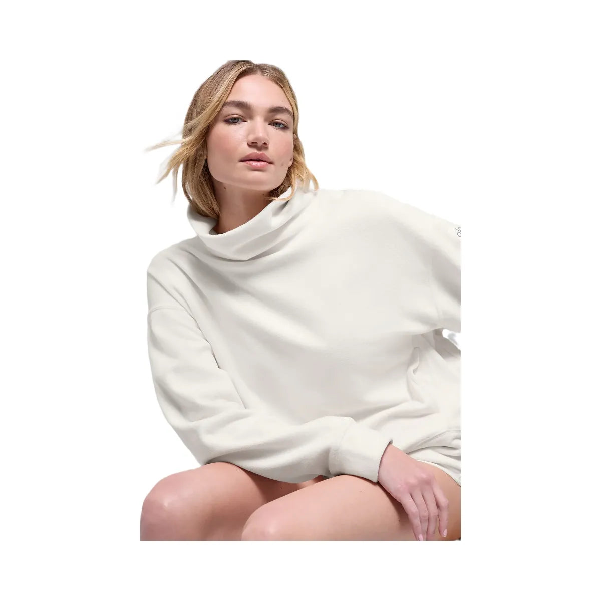 Alo Women's Polar Fleece Hazy Pullover - Ivory