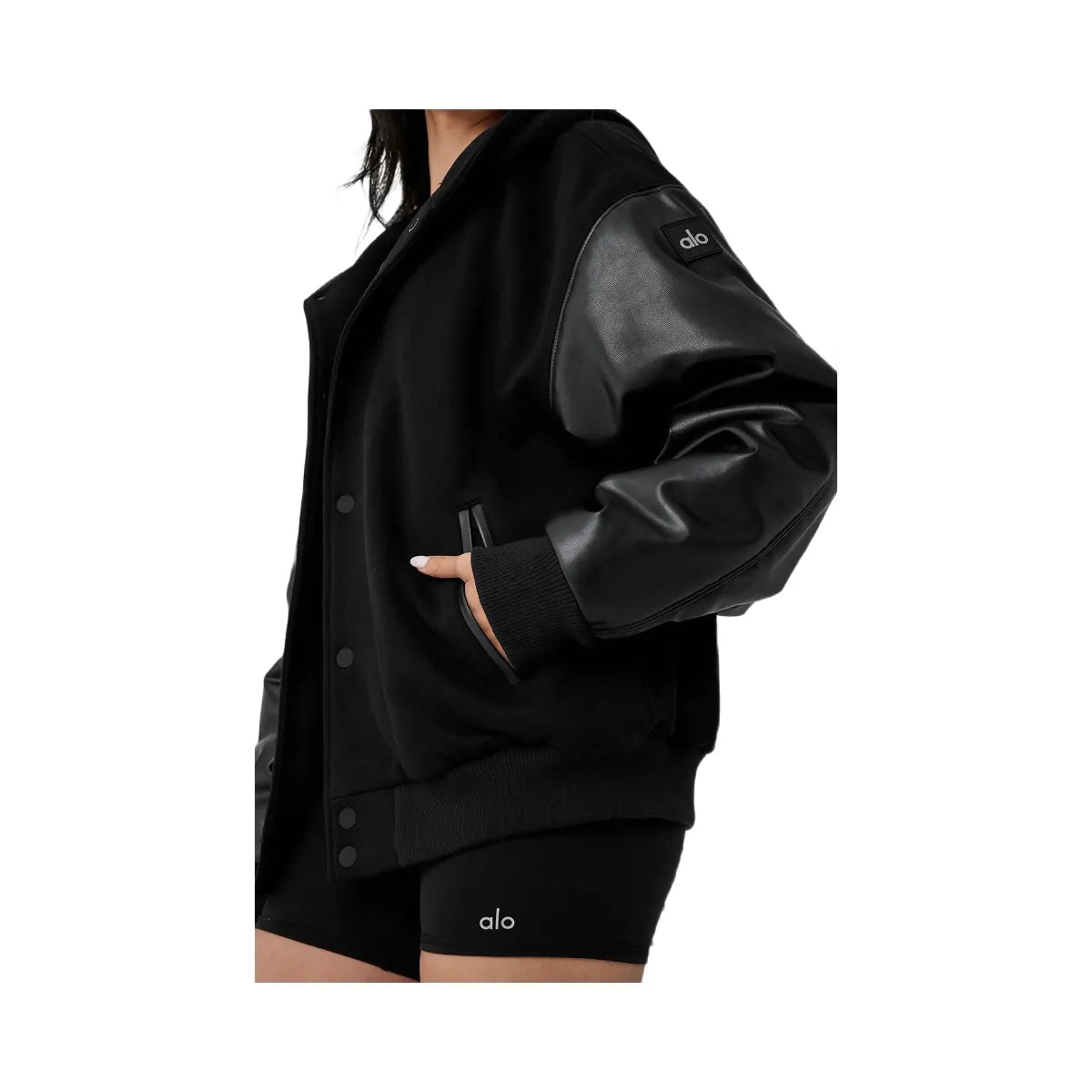 Alo Women's Select Hooded Bomber Jacket - Black