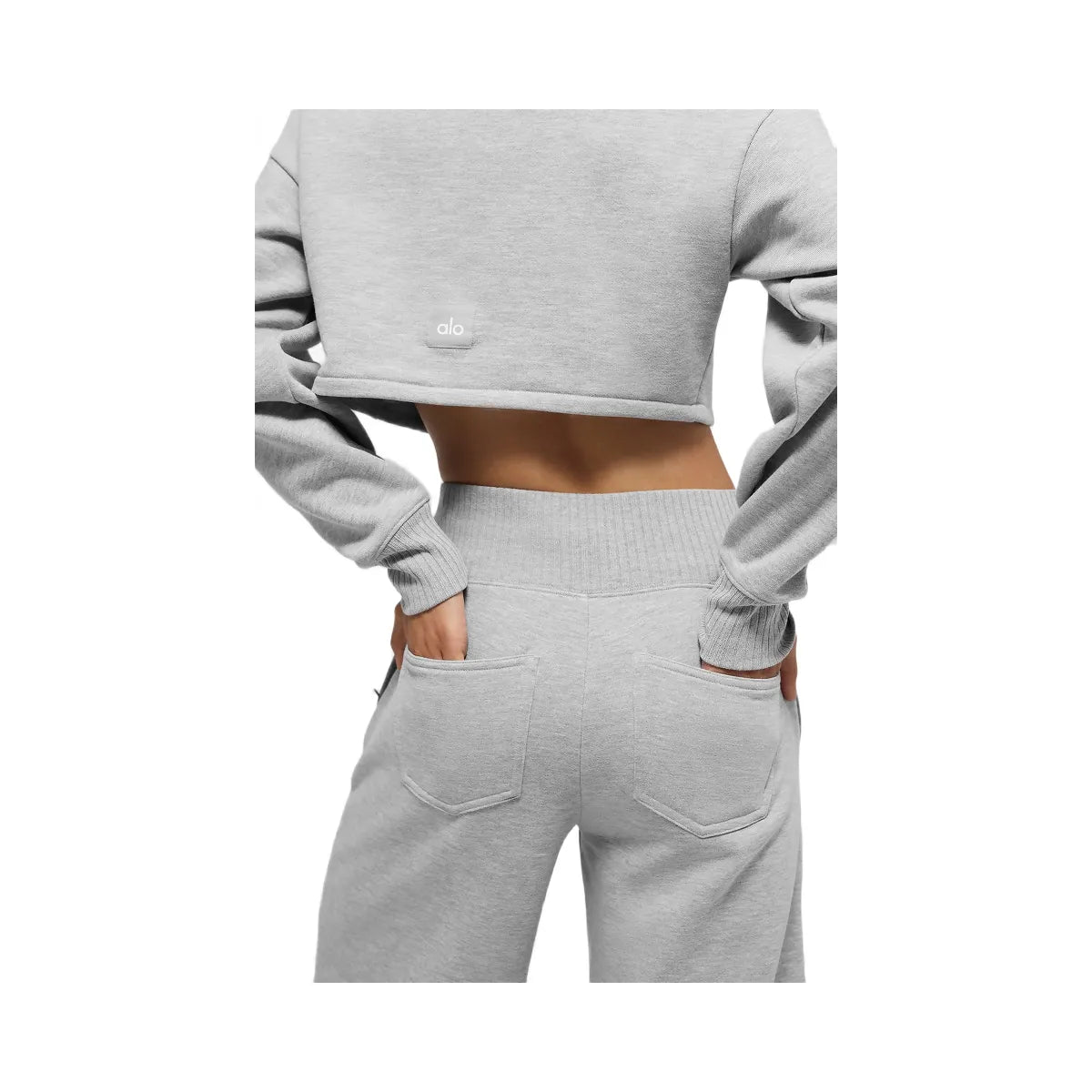 Alo Women's Serenity Wide Leg Sweatpant - Athletic Heather Grey