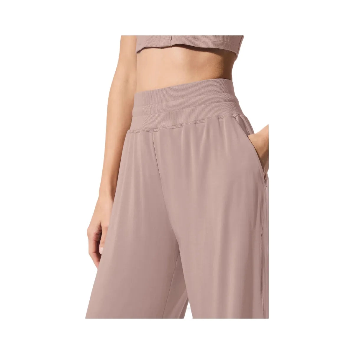 Alo Women's Semi-Sheer Delicate Lounge Flare Pant - Taupe