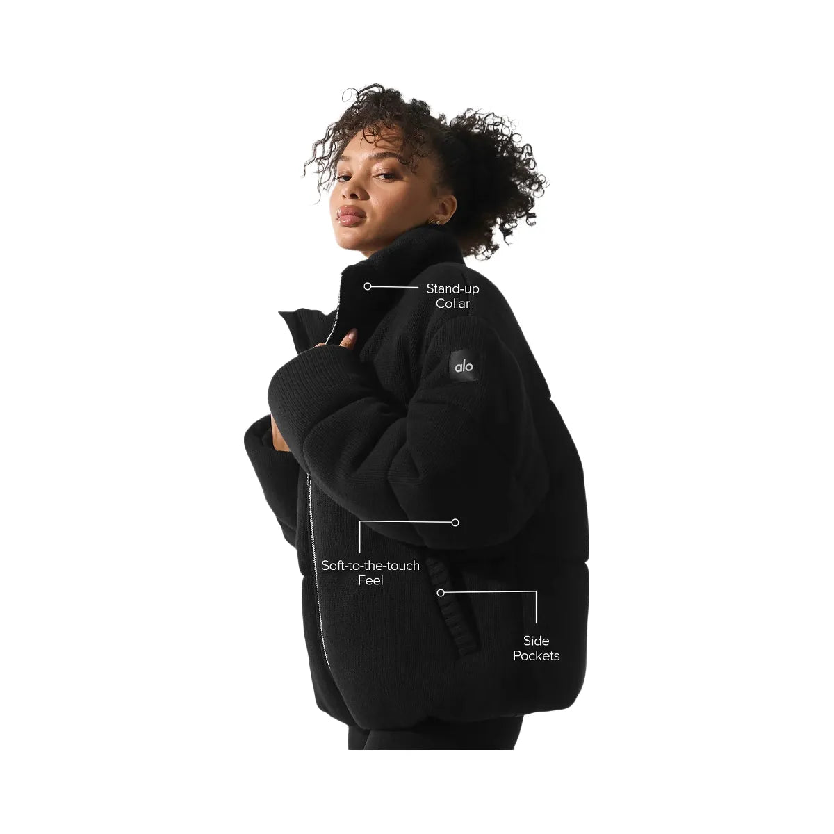 Alo Women's Stage Sweater Puffer - Black