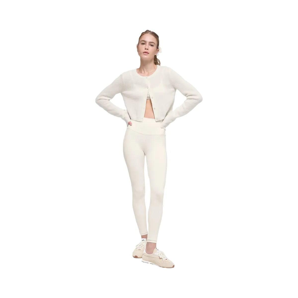 Alo Women's Wool Cashmere New Class Cropped Cardigan - Ivory