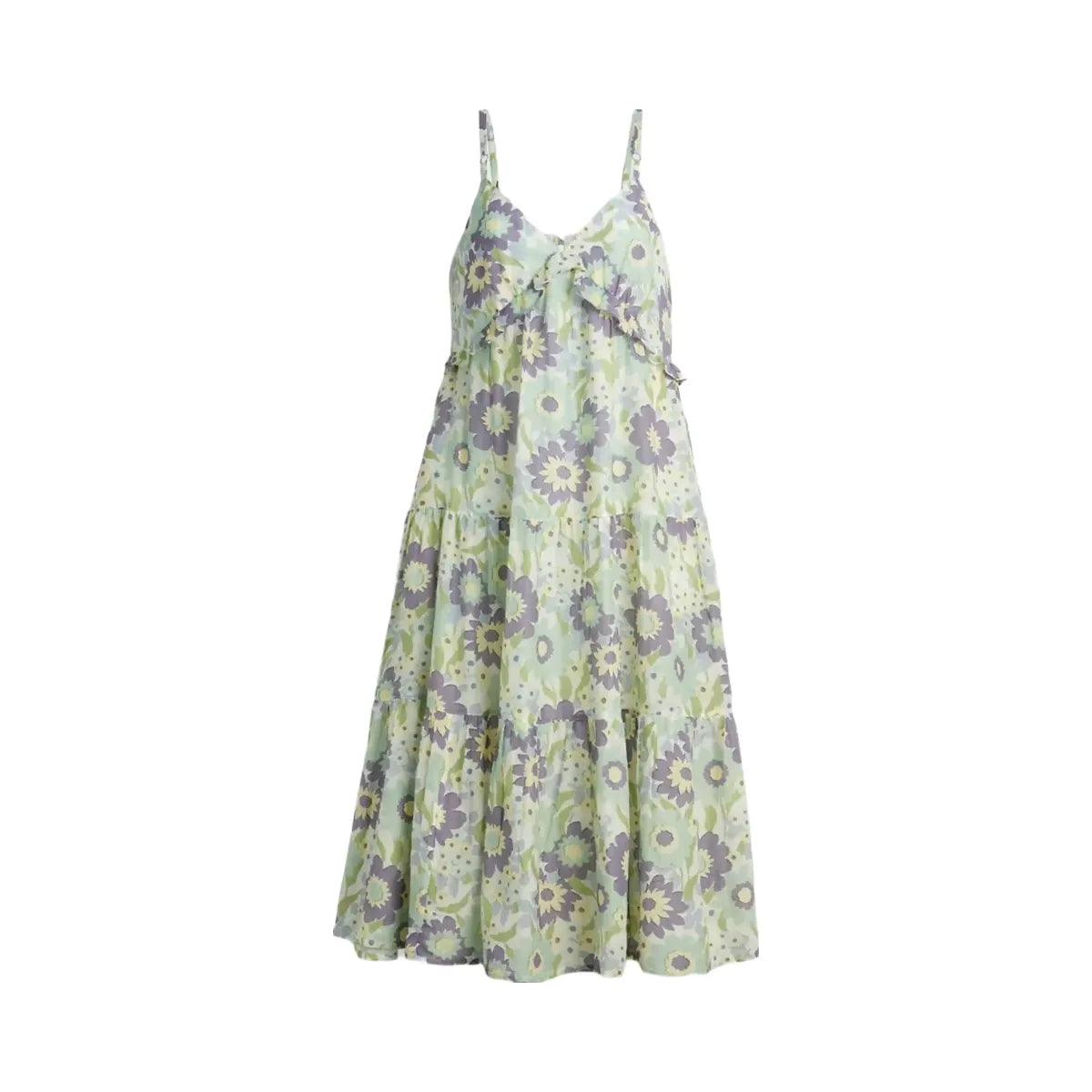 Coach Cotton Voile Maxi Dress Green Floral
