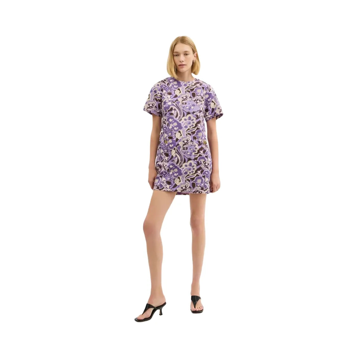 Coach Canvas T-Shirt Dress In Regenerative Cotton Purple Paisley